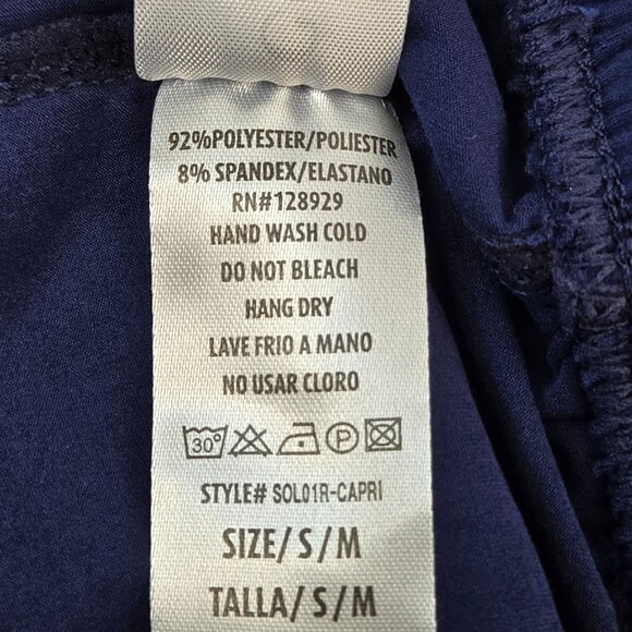 NWOT | 2 Pair Navy Blue Soft Stretch Knit Capri Pants Loungewear | S/M - Picture 4 of 5